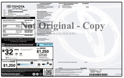 Super White 2021 Toyota Camry SE