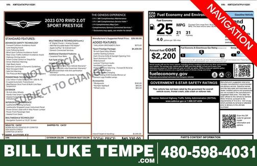 2023 Genesis G70 2.0T