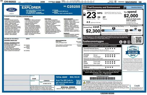 Black Metallic 2025 Ford Explorer Platinum