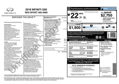 2018 INFINITI Q50 3.0t Red Sport 400