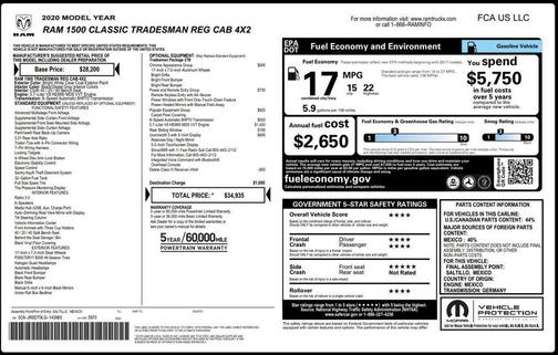 2020 RAM 1500 Classic Tradesman