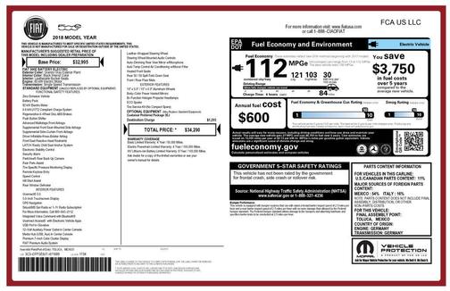 2018 FIAT 500e Battery Electric