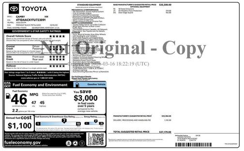 Midnight Black Metallic 2026 Toyota Camry XSE