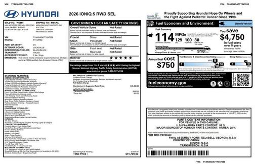 Blue 2026 Hyundai IONIQ 5 SEL