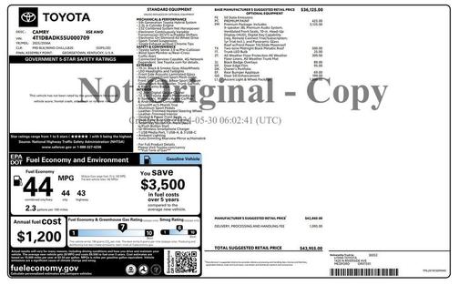 Wind Chill Pearl / Midnight Black Metallic 2025 Toyota Camry XSE