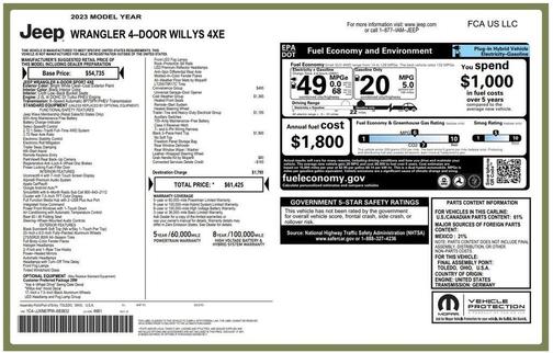 Bright White Clearcoat 2023 Jeep Wrangler 4xe Base