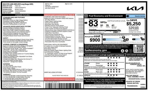 Ivory Silver 2024 Kia EV9 Land
