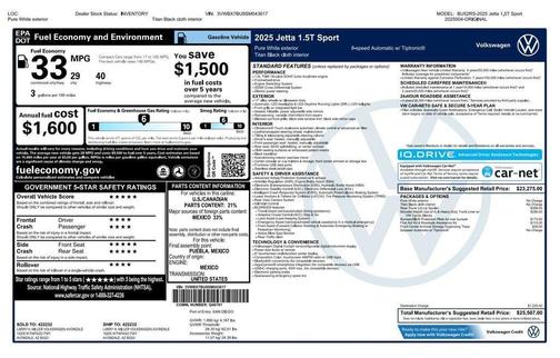 2025 Volkswagen Jetta 1.5T Sport