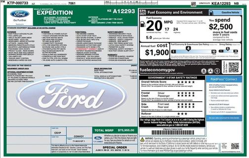White Platinum Clearcoat Metallic 2019 Ford Expedition Platinum