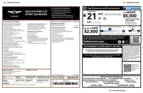 2023 Genesis G70 3.3T