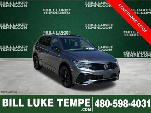 Platinum Gray Metallic 2023 Volkswagen Tiguan 2.0T SE R-Line Black