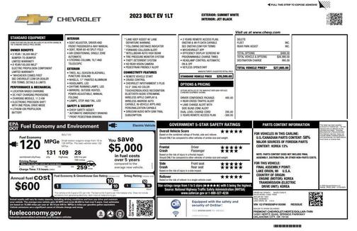 Summit White 2023 Chevrolet Bolt EV 1LT