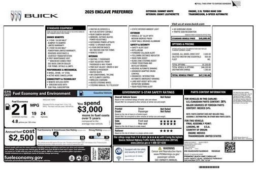 Summit White 2025 Buick Enclave Preferred