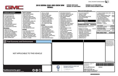 Onyx Black 2019 GMC Sierra 3500 Denali