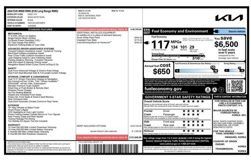 Snow White Pearl 2024 Kia EV6 Wind