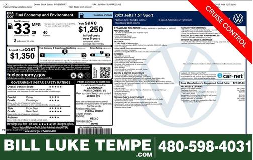 Platinum Gray Metallic 2023 Volkswagen Jetta 1.5T Sport