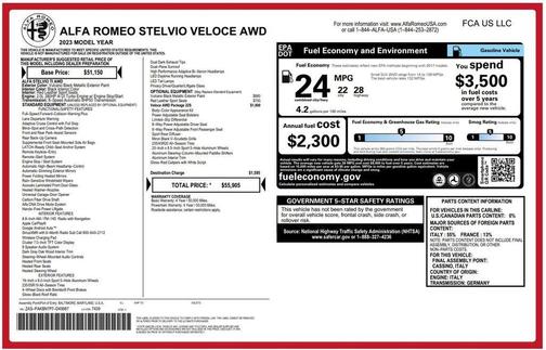 Vulcano Black Metallic 2023 Alfa Romeo Stelvio Veloce