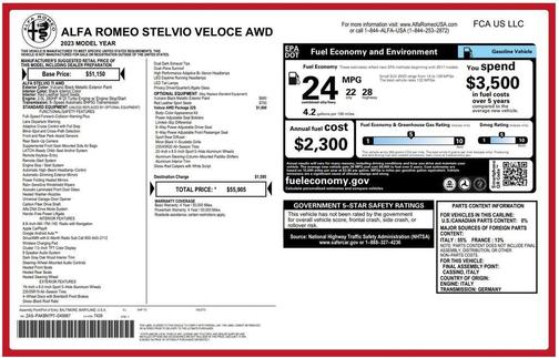 Vulcano Black Metallic 2023 Alfa Romeo Stelvio Veloce