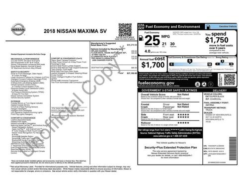 2018 Nissan Maxima 3.5 SV