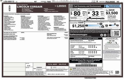 Infinite Black Metallic 2024 Lincoln Corsair Grand Touring