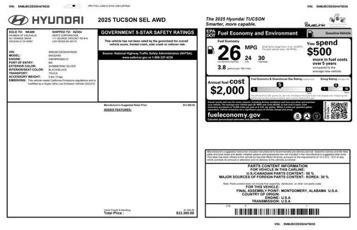 2025 Hyundai TUCSON SEL