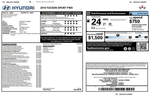 Caribbean Blue 2018 Hyundai TUCSON Sport