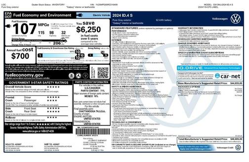 Pure Gray 2024 Volkswagen ID.4 S