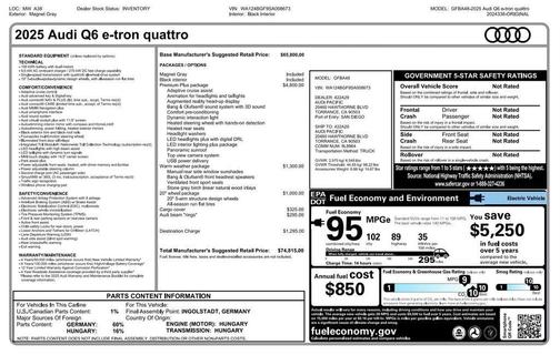 Magnet Gray 2025 Audi Q6 e-tron Premium