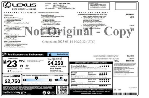 Celestial Silver Metallic 2025 Lexus TX 350 350
