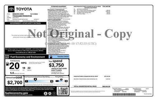 Midnight Black Metallic 2024 Toyota Sequoia Platinum
