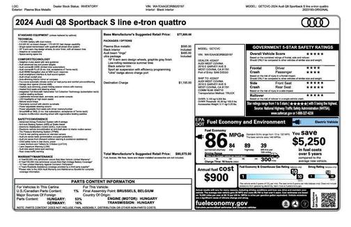 2024 Audi Q8 e-tron S line Premium