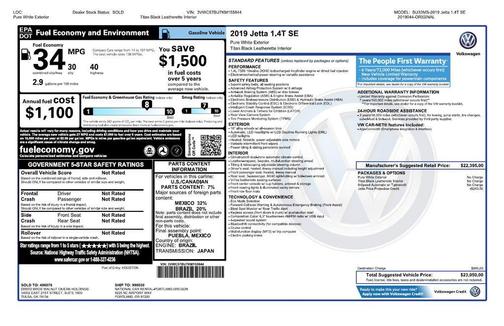 2019 Volkswagen Jetta 1.4T SE