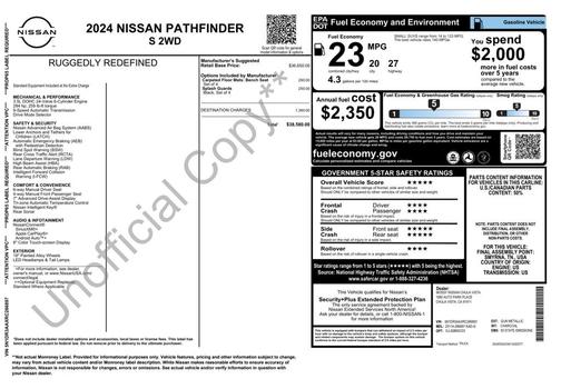 Gun Metallic 2024 Nissan Pathfinder S