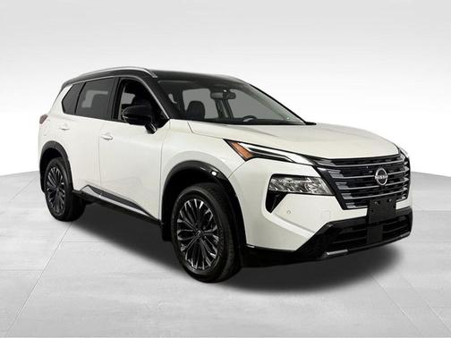 White / Black 2025 Nissan Rogue Platinum