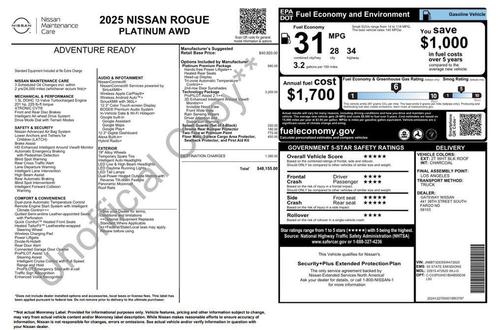White / Black 2025 Nissan Rogue Platinum