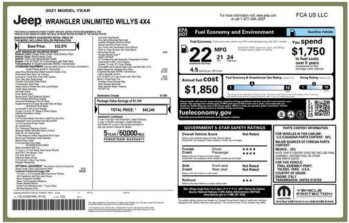 Sarge Green Clearcoat 2021 Jeep Wrangler Unlimited Sport