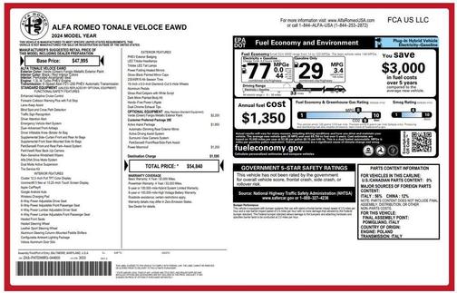 2024 Alfa Romeo Tonale Veloce