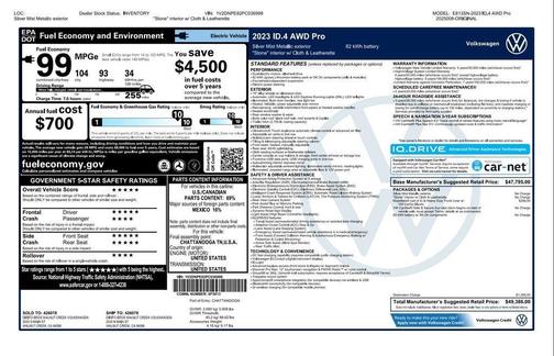Silver Mist 2023 Volkswagen ID.4 Pro