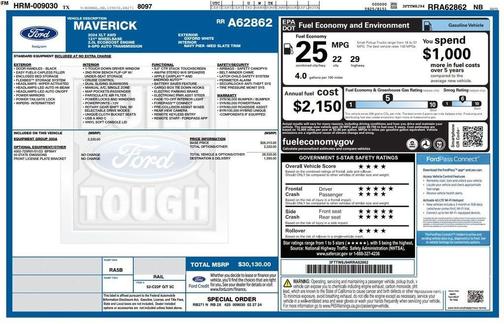 Oxford White 2024 Ford Maverick XLT
