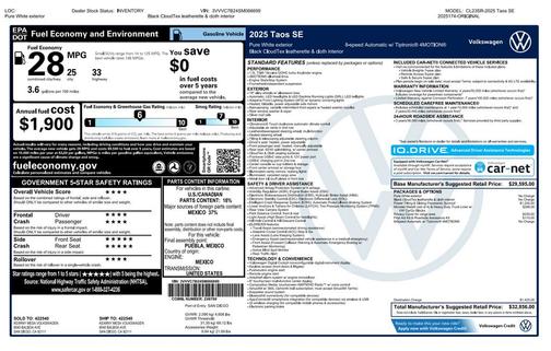 2025 Volkswagen Taos 1.5T SE