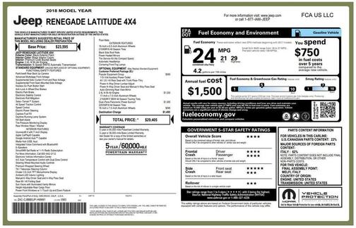 Black 2018 Jeep Renegade Latitude