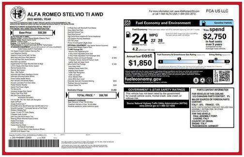 Vulcano Black Metallic 2022 Alfa Romeo Stelvio Ti