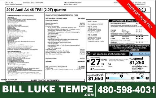 2019 Audi A4 2.0T Premium Plus