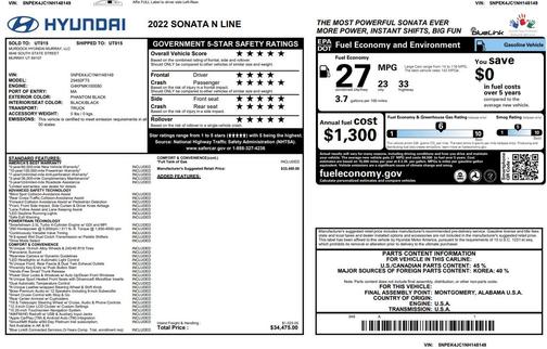 Phantom Black 2022 Hyundai SONATA N Line