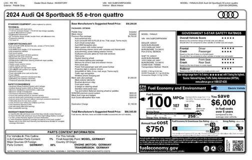 Pebble Gray 2024 Audi Q4 e-tron 55 quattro Premium