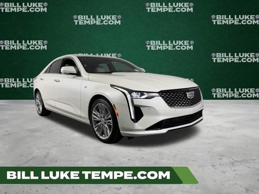 Crystal White Tri-Coat 2025 Cadillac CT4 Premium Luxury