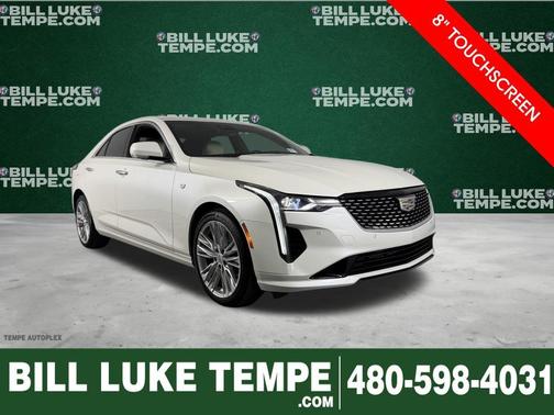 Crystal White Tri-Coat 2025 Cadillac CT4 Premium Luxury