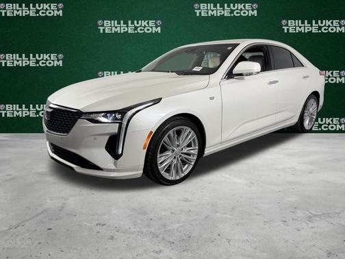 Crystal White Tri-Coat 2025 Cadillac CT4 Premium Luxury