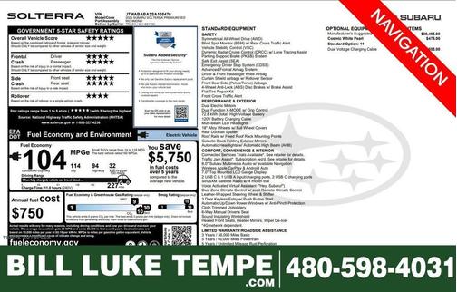 Cosmic White 2025 Subaru Solterra Premium