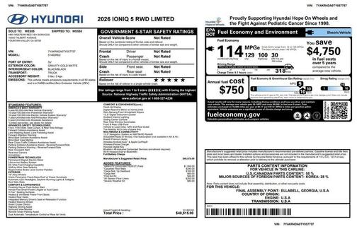 Gold 2026 Hyundai IONIQ 5 Limited